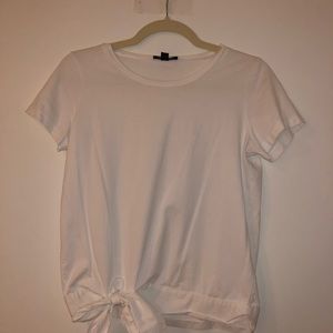 Plain white J.Crew shirt with a bow